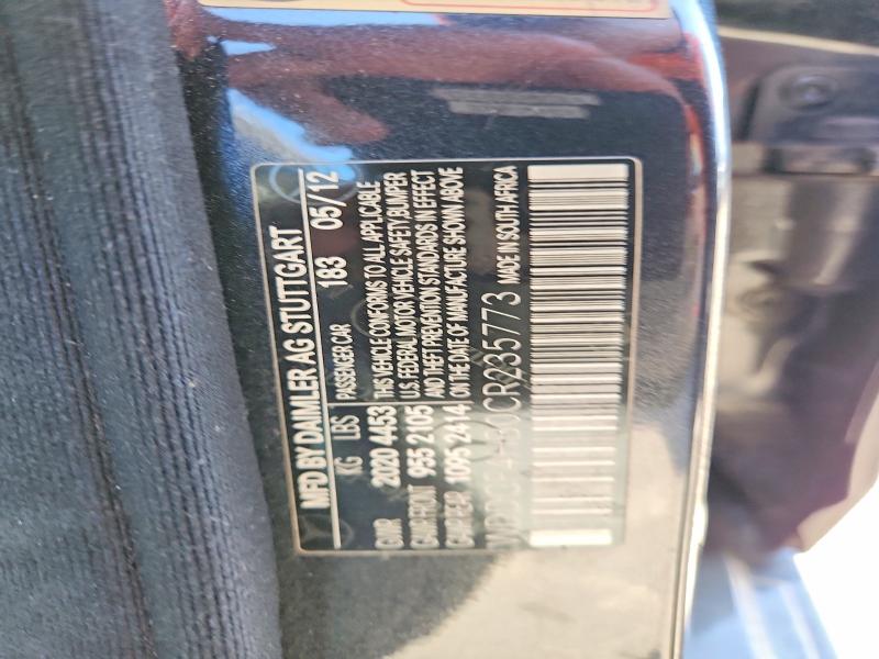 Aukcja sprzedaży 2012 Mercedes-benz C, vin: WDDGF4HB0CR235773, numer aukcji: 63326396