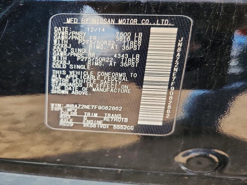 Aukcja sprzedaży 2015 Infiniti Qx80, vin: JN8AZ2NE7F9082862, numer aukcji: 60379646