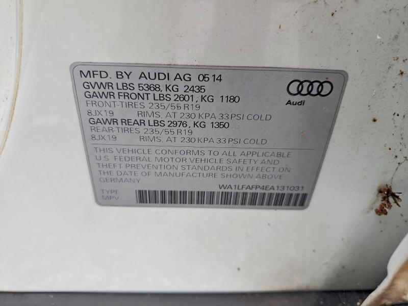 Продаж на аукціоні авто 2014 Audi Q5, vin: WA1LFAFP4EA131031, номер лоту: 63006736