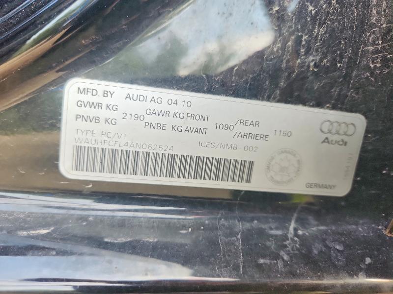 2010 Audi A4 მანქანა იყიდება აუქციონზე, vin: WAUHFCFL4AN062524, აუქციონის ნომერი: 59186606