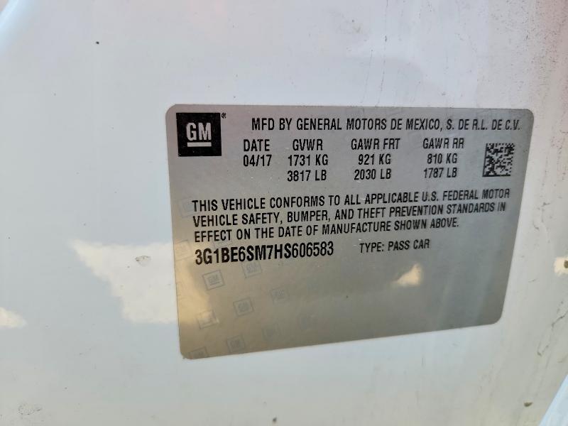 Продаж на аукціоні авто 2017 Chevrolet Cruze, vin: 3G1BE6SM7HS606583, номер лоту: 62092946