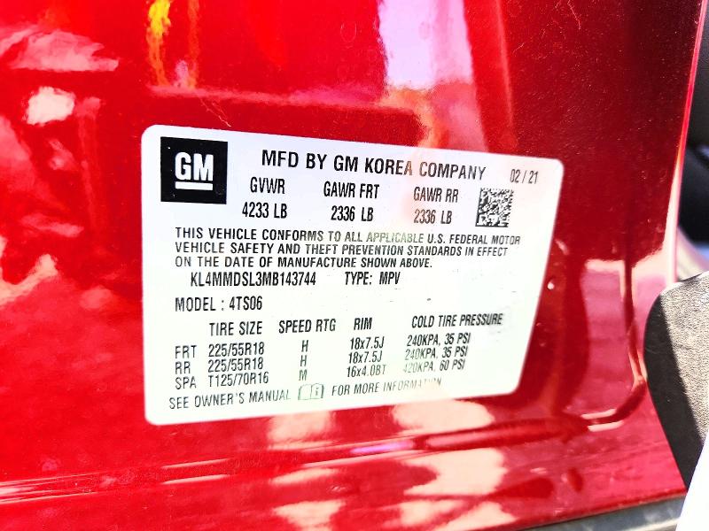 63160376 :رقم المزاد ، KL4MMDSL3MB143744 vin ، 2021 Buick Encore Gx مزاد بيع