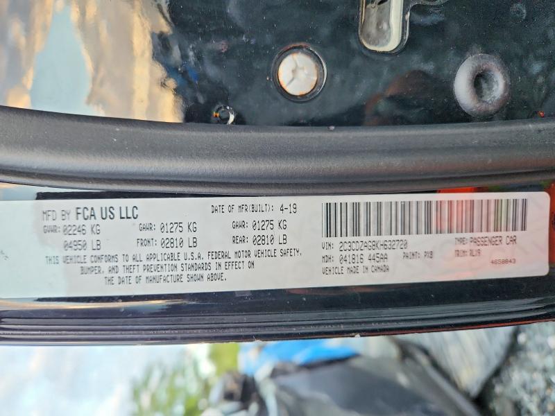 Продажа на аукционе авто 2019 Dodge Challenger, vin: 2C3CDZAG8KH632720, номер лота: 62564406