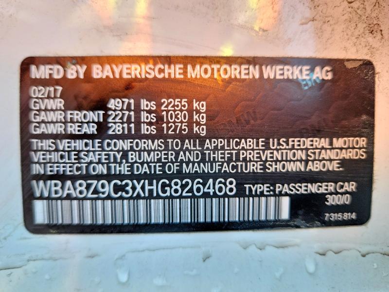 Продаж на аукціоні авто 2017 Bmw 330, vin: WBA8Z9C3XHG826468, номер лоту: 60988106