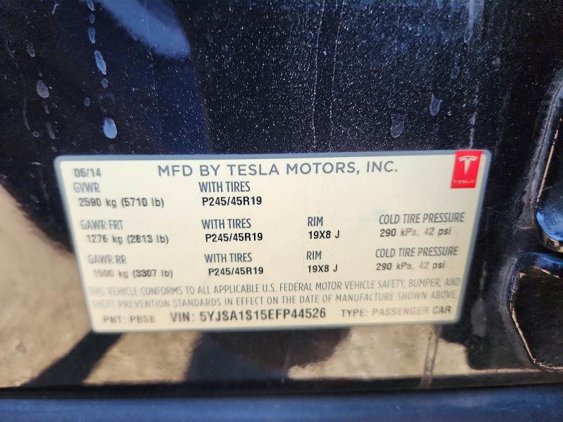 Продажа на аукционе авто 2014 Tesla Model S, vin: 5YJSA1S15EFP44526, номер лота: 61018796