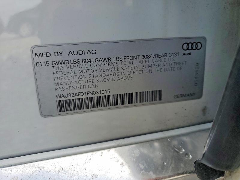 Aukcja sprzedaży 2015 Audi A8, vin: WAU32AFD1FN031015, numer aukcji: 60856636
