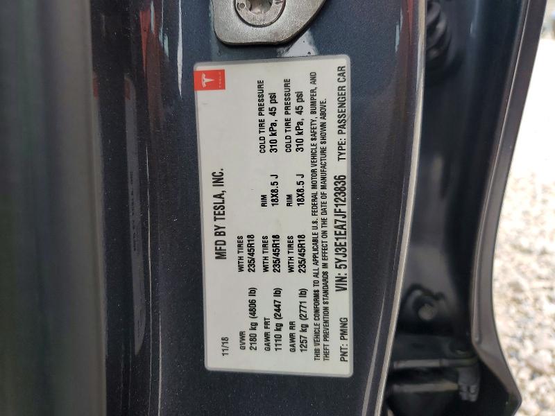 Продаж на аукціоні авто 2018 Tesla Model 3, vin: 5YJ3E1EA7JF123836, номер лоту: 62624666