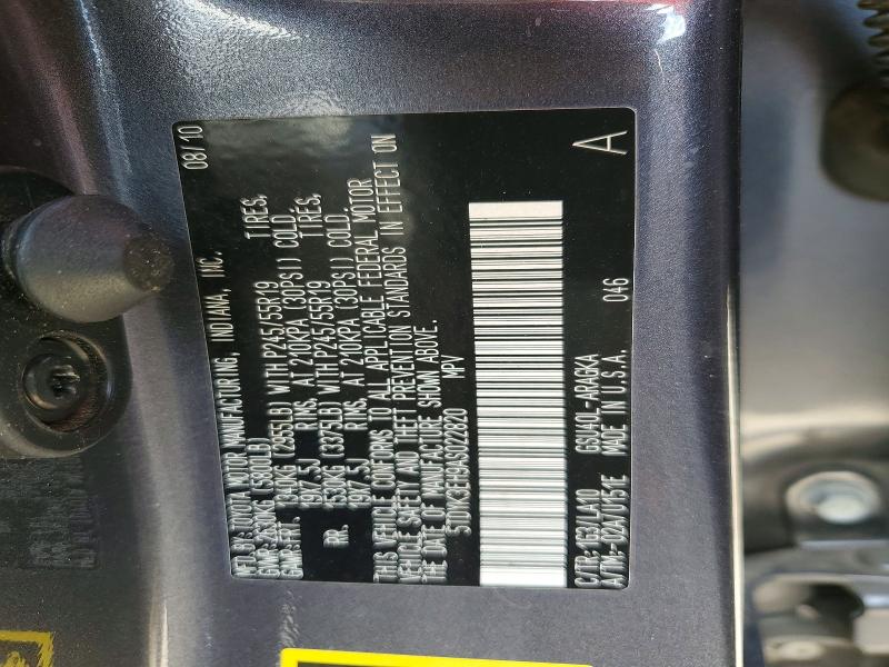 Продаж на аукціоні авто 2010 Toyota Highlander, vin: 5TDYK3EH9AS022820, номер лоту: 62292976