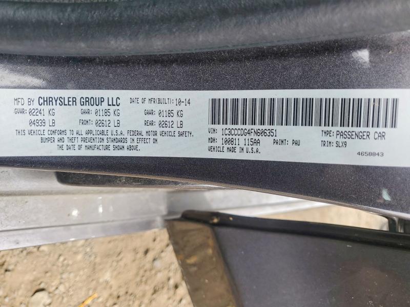2015 Chrysler 200 მანქანა იყიდება აუქციონზე, vin: 1C3CCCDG4FN606351, აუქციონის ნომერი: 61554616