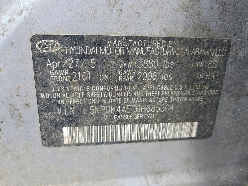 Продажа на аукционе авто 2016 Hyundai Elantra, vin: 5NPDH4AE0GH685304, номер лота: 77248955