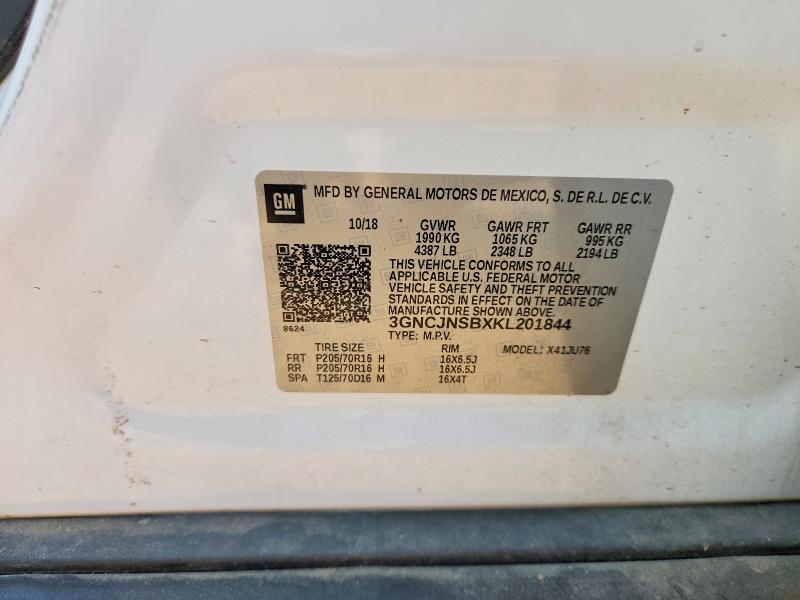 Продажа на аукционе авто 2019 Chevrolet Trax, vin: 3GNCJNSBXKL201844, номер лота: 60361956