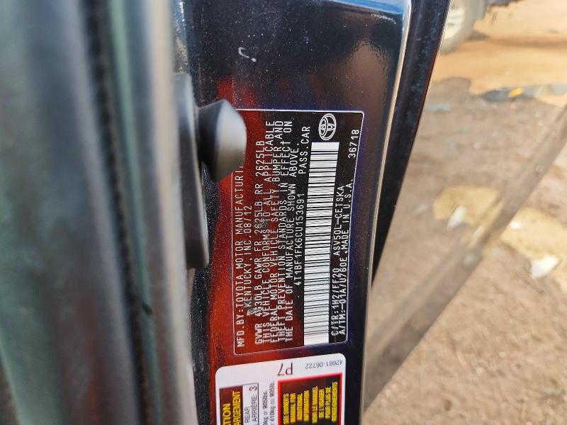 63046566 :رقم المزاد ، 4T1BF1FK6CU153691 vin ، 2012 Toyota Camry مزاد بيع