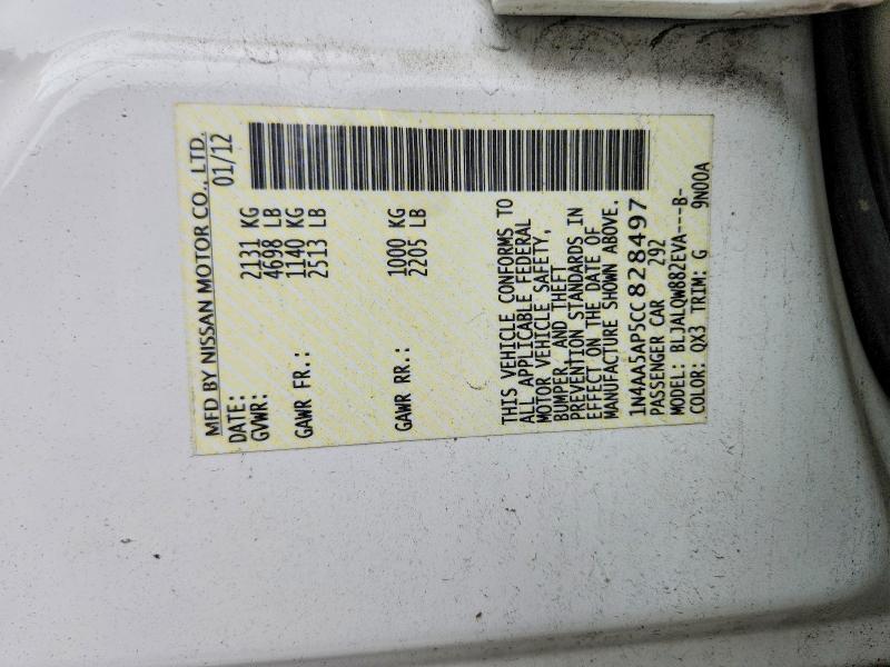 Продаж на аукціоні авто 2012 Nissan Maxima, vin: 1N4AA5AP5CC828497, номер лоту: 62134476