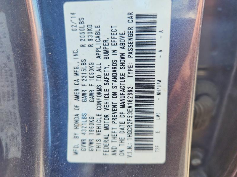 Продаж на аукціоні авто 2014 Honda Accord, vin: 1HGCR2F53EA162662, номер лоту: 59275476