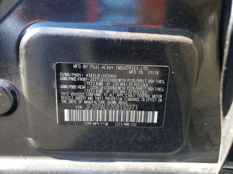 Aukcja sprzedaży 2016 Subaru Crosstrek, vin: JF2GPALC2G8330273, numer aukcji: 60513116