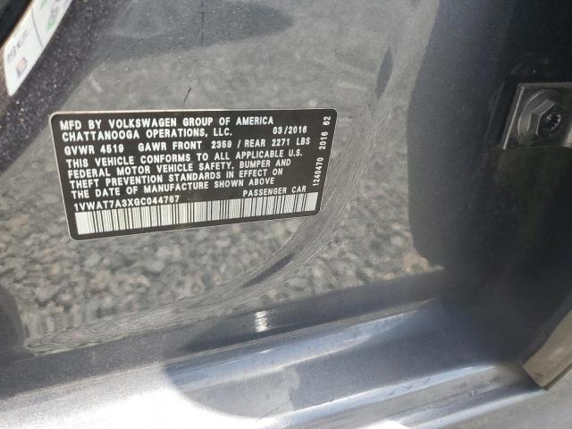 60412776 :رقم المزاد ، 1VWAT7A3XGC044767 vin ، 2016 Volkswagen Passat مزاد بيع