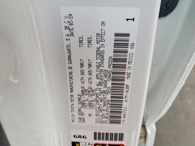 Продаж на аукціоні авто 2024 Toyota Tacoma, vin: 3TYLB5JN1RT013045, номер лоту: 62755366