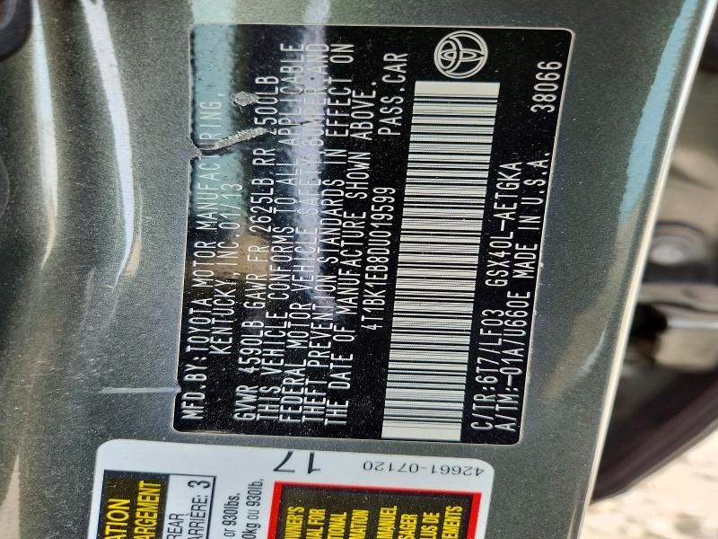 60063016 :رقم المزاد ، 4T1BK1EB8DU019599 vin ، 2013 Toyota Avalon مزاد بيع