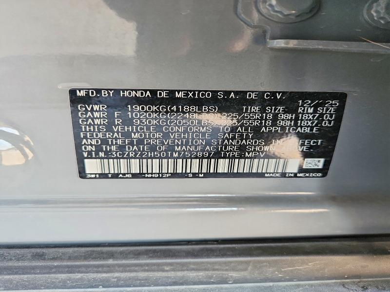 63402906 :رقم المزاد ، 3CZRZ2H50TM752897 vin ، 2026 Honda Hr-v مزاد بيع