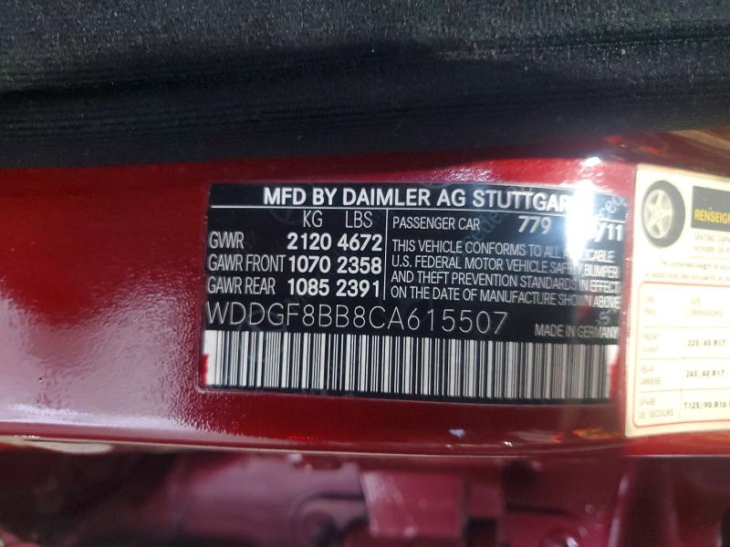 Продаж на аукціоні авто 2012 Mercedes-benz C, vin: WDDGF8BB8CA615507, номер лоту: 62546946