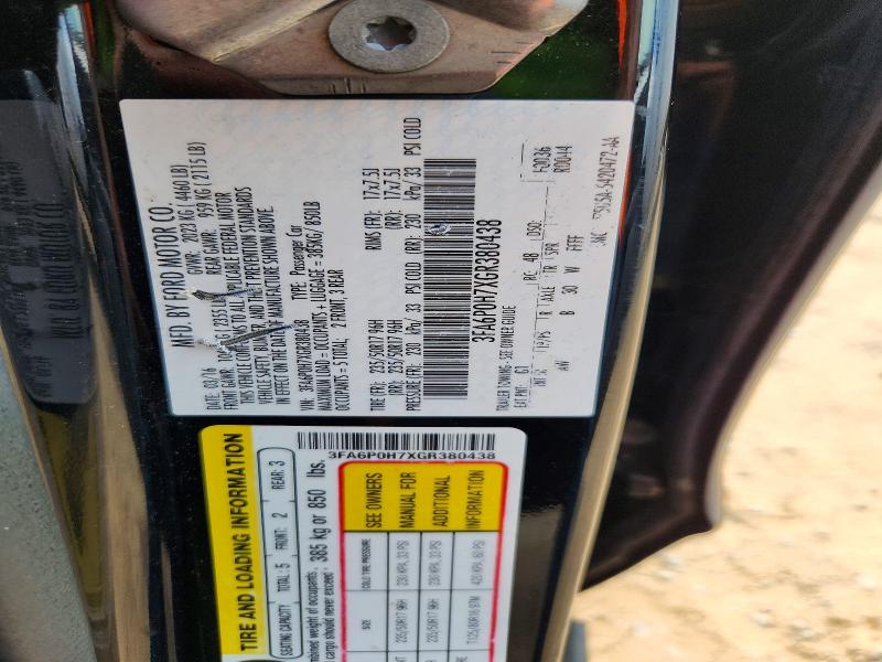 Auction sale of the 2016 Ford Fusion, vin: 3FA6P0H7XGR380438, lot number: 62092686