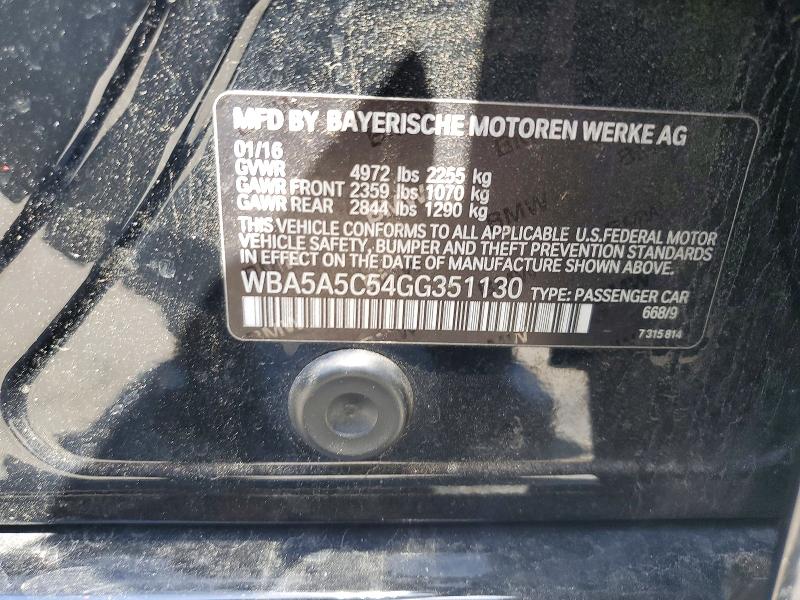 Продаж на аукціоні авто 2016 Bmw 528, vin: WBA5A5C54GG351130, номер лоту: 61555186