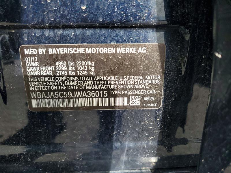 Продаж на аукціоні авто 2018 Bmw 530, vin: WBAJA5C59JWA36015, номер лоту: 60202036