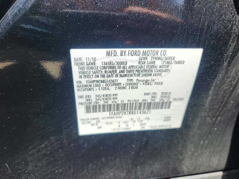60553766 :رقم المزاد ، 1FAHP2KT8BG143621 vin ، 2011 Ford Taurus مزاد بيع