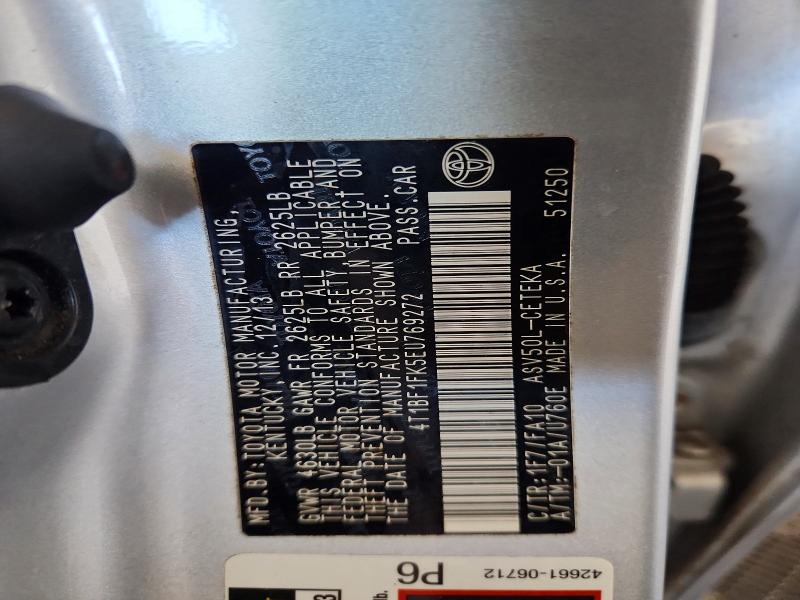 59299696 :رقم المزاد ، 4T1BF1FK5EU769272 vin ، 2014 Toyota Camry مزاد بيع