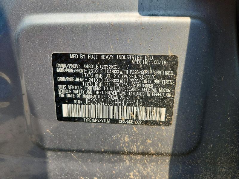 Продаж на аукціоні авто 2017 Subaru Forester, vin: JF2SJAJC5HH423742, номер лоту: 59969346