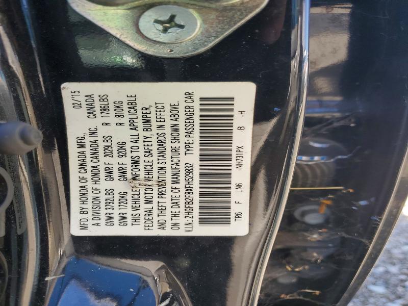 2015 Honda Civic მანქანა იყიდება აუქციონზე, vin: 2HGFB2F8XFH529832, აუქციონის ნომერი: 61057676