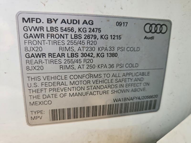 Продажа на аукционе авто 2018 Audi Q5, vin: WA1BNAFY4J2056620, номер лота: 60593416