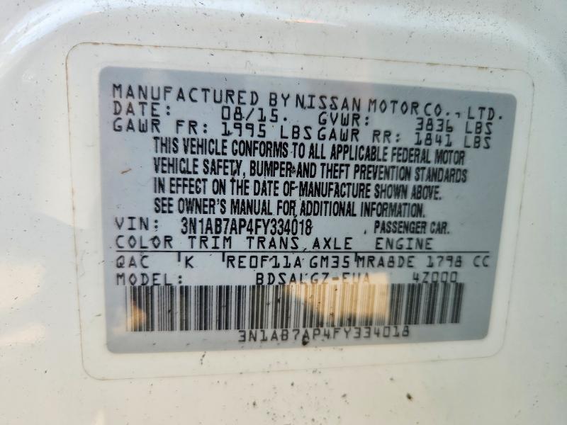 Продажа на аукционе авто 2015 Nissan Sentra, vin: 3N1AB7AP4FY334018, номер лота: 62142816