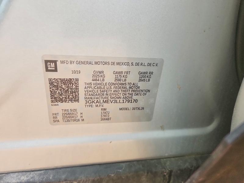 60953206 :رقم المزاد ، 3GKALMEV3LL179170 vin ، 2020 Gmc Terrain مزاد بيع