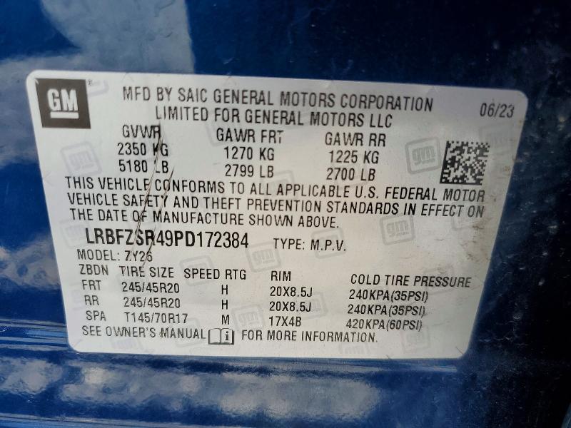 63549516 :رقم المزاد ، LRBFZSR49PD172384 vin ، 2023 Buick Envision مزاد بيع