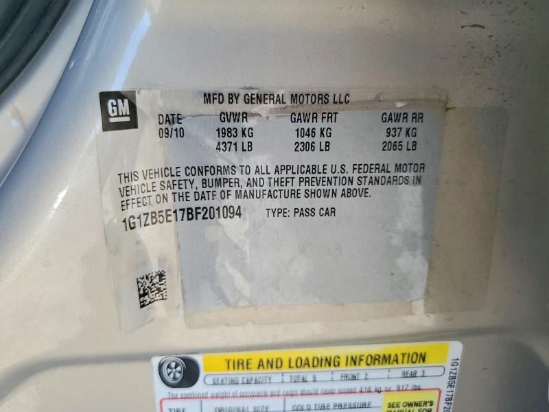 60273216 :رقم المزاد ، 1G1ZB5E17BF201094 vin ، 2011 Chevrolet Malibu مزاد بيع