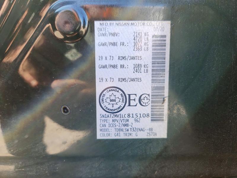 Продажа на аукционе авто 2020 Nissan Rogue, vin: 5N1AT2MV1LC815108, номер лота: 60936276