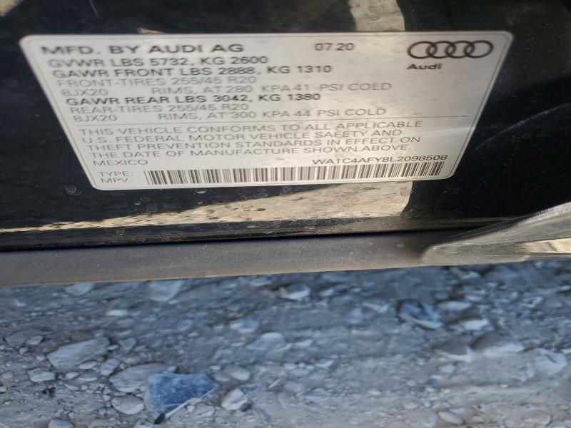 58069826 :رقم المزاد ، WA1C4AFY8L2098508 vin ، 2020 Audi Sq5 مزاد بيع