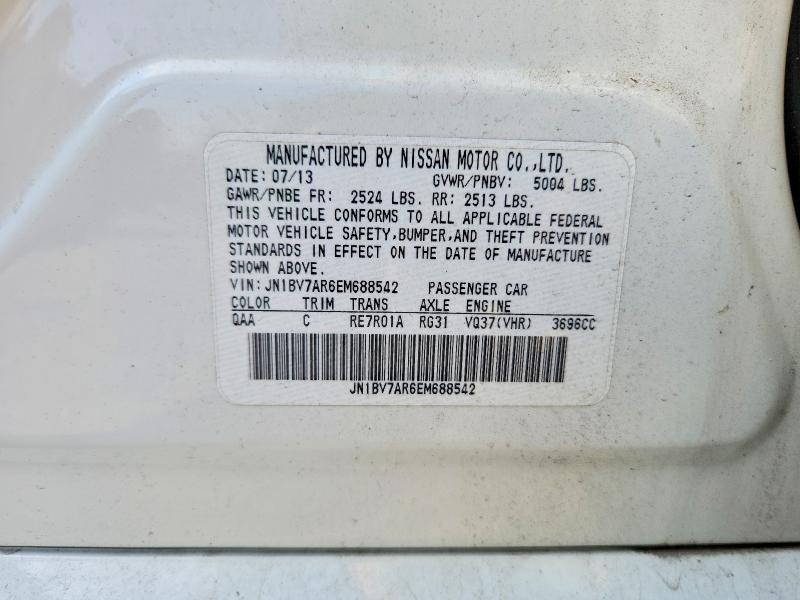 Продаж на аукціоні авто 2014 Infiniti Q50, vin: JN1BV7AR6EM688542, номер лоту: 63157956