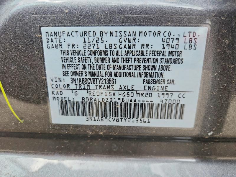 Aukcja sprzedaży 2026 Nissan Sentra, vin: 3N1AB9CV8TY213561, numer aukcji: 62805166