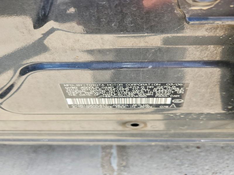 59706256 :رقم المزاد ، JTHBE262662004385 vin ، 2006 Lexus Is مزاد بيع