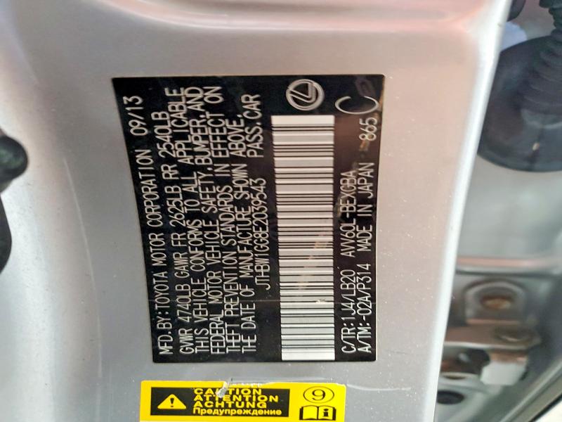 2014 Lexus Es მანქანა იყიდება აუქციონზე, vin: JTHBW1GG8E2039543, აუქციონის ნომერი: 62215586