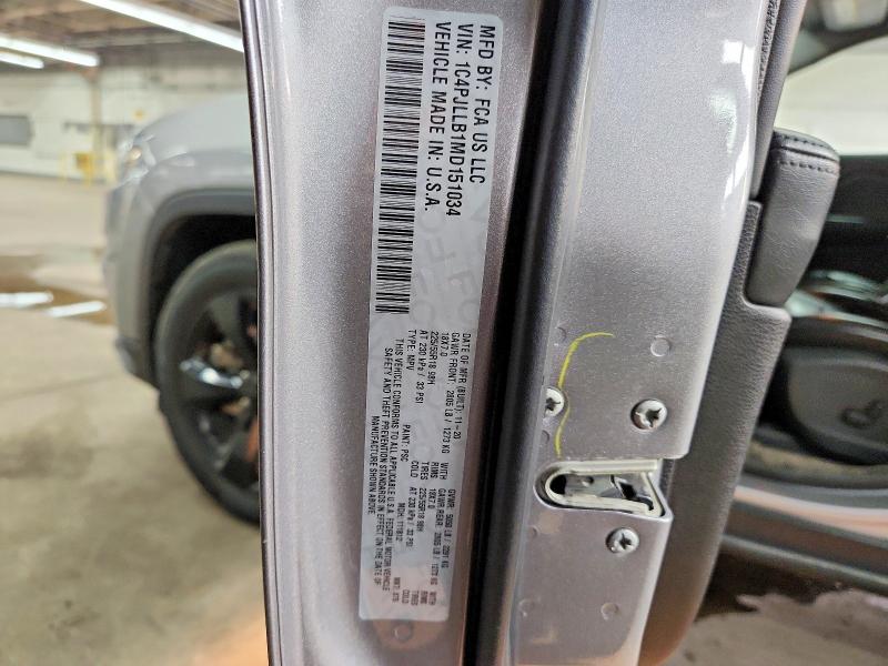 Продаж на аукціоні авто 2021 Jeep Cherokee, vin: 1C4PJLLB1MD151034, номер лоту: 61290136