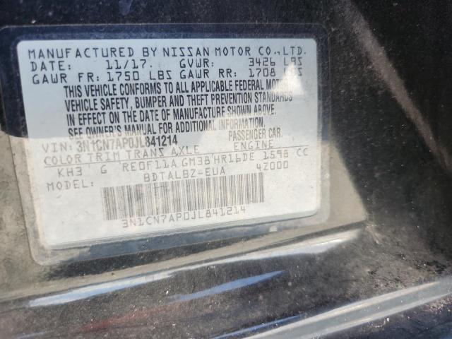Продажа на аукционе авто 2018 Nissan Versa, vin: 3N1CN7AP0JL841214, номер лота: 59261406