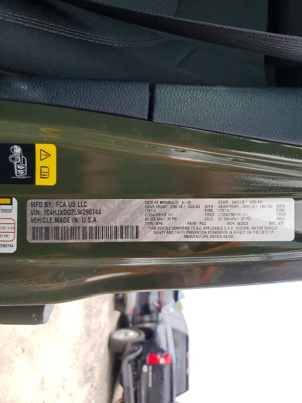 Aukcja sprzedaży 2020 Jeep Wrangler Unlimited, vin: 1C4HJXDG2LW290744, numer aukcji: 59863136