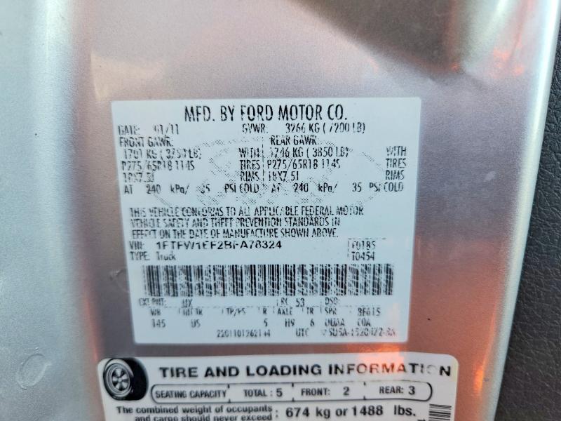 Aukcja sprzedaży 2011 Ford F150, vin: 1FTFW1EF2BFA78324, numer aukcji: 59745436