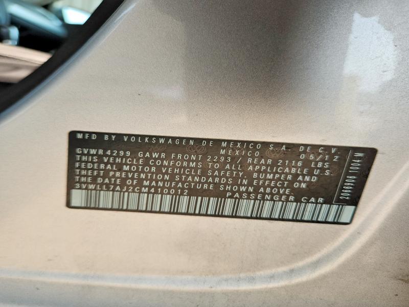 Aukcja sprzedaży 2012 Volkswagen Jetta, vin: 3VWLL7AJ2CM410012, numer aukcji: 61358576