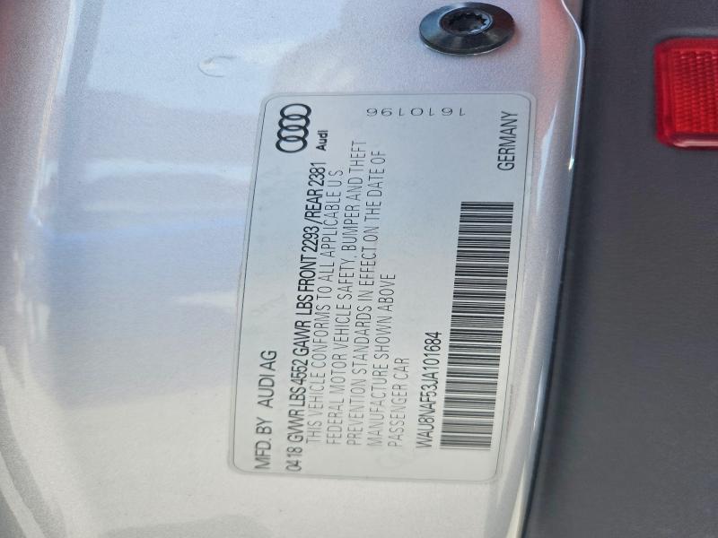62793986 :رقم المزاد ، WAU8NAF53JA101684 vin ، 2018 Audi A5 مزاد بيع