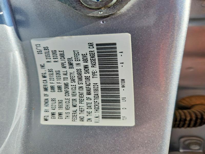 62685066 :رقم المزاد ، 1HGCR2F76DA196224 vin ، 2013 Honda Accord مزاد بيع