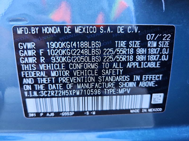 61700476 :رقم المزاد ، 3CZRZ2H5XPM710596 vin ، 2023 Honda Hr-v مزاد بيع